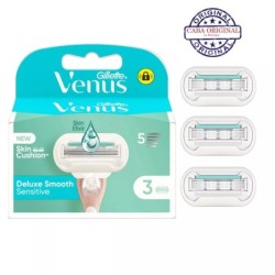 Gillette Venus Deluxe Smooth Sensitive Recharges de Lames pour Rasoir Femme - 3 Recharges