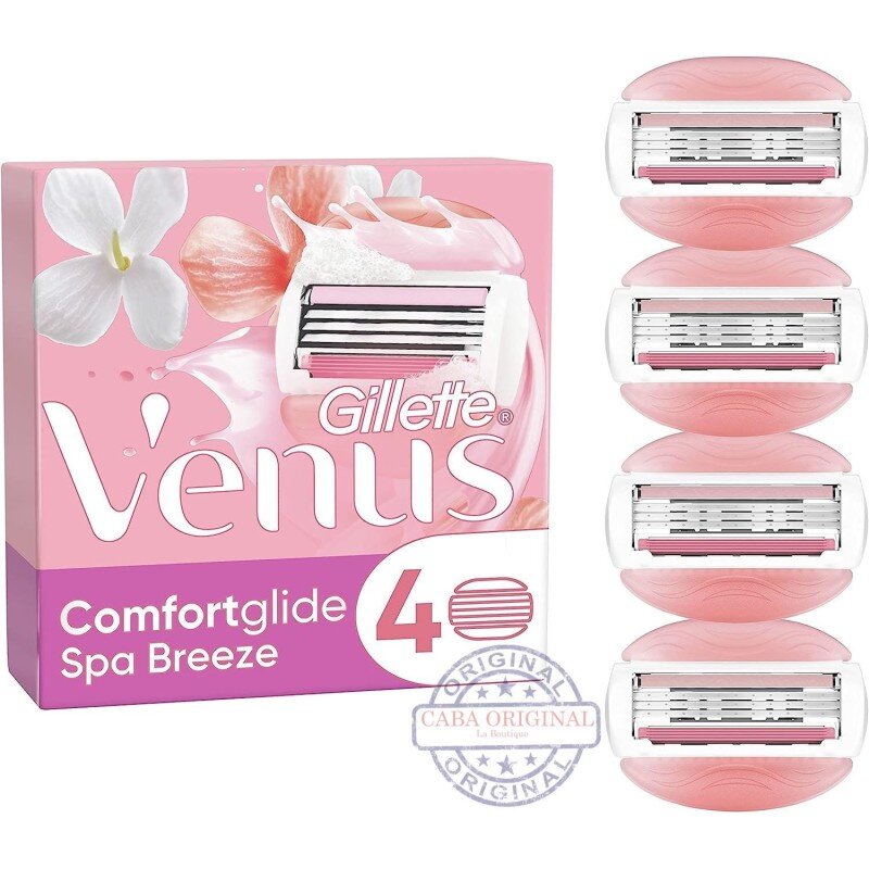 Gillette Venus Comfortglide Recharges pour Rasoir Femme - 3 Lames - Parfum Thé Blanc - X4