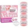 Gillette Venus Comfortglide Recharges pour Rasoir Femme - 3 Lames - Parfum Thé Blanc - X4