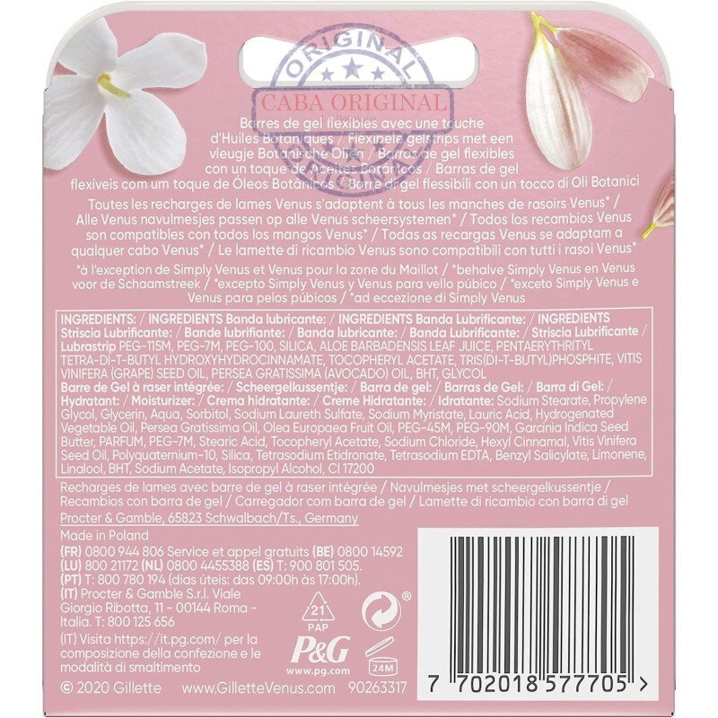 Gillette Venus ComfortGlide شفرات حلاقة للنساء - 3 شفرات - عطر الشاي الأبيض - X4