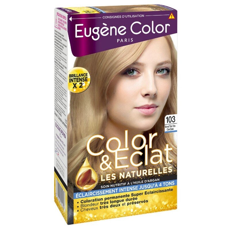 Eugène Color Les Naturelles صبغة شعر دائمة - أشقر فاتح جدًا ذهبي 103