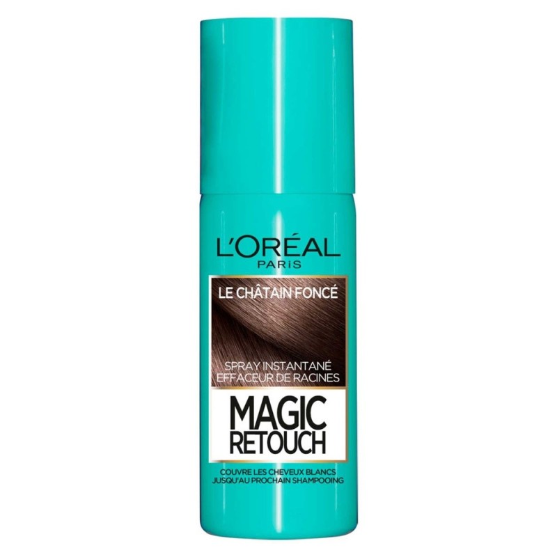 L'Oréal Paris Magic Retouch Spray Coloration Cheveux Temporaire - Racines - 75ml - Châtain Foncé 02
