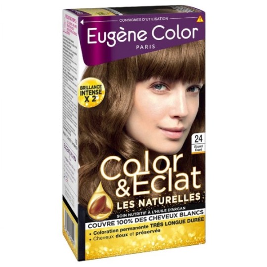 Eugène Color Les Naturelles صبغة شعر دائمة تغطية فائقة - شعر أشقر فاتح إلى كستنائي - أشقر ذهبي 24