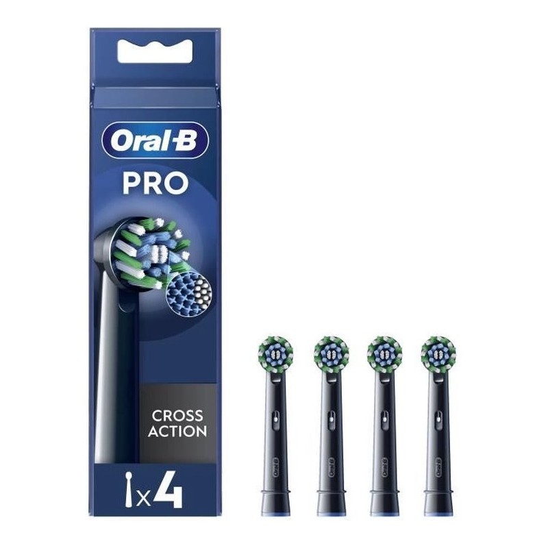 Oral-B Pro Cross Action رؤوس فرشاة كهربائية بديلة - أسود - X4
