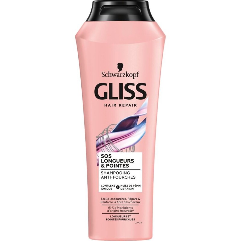 Schwarzkopf Gliss Sos Longueurs et Pointes Anti-Split Ends Shampoo - Split Ends Hair - 250ml
