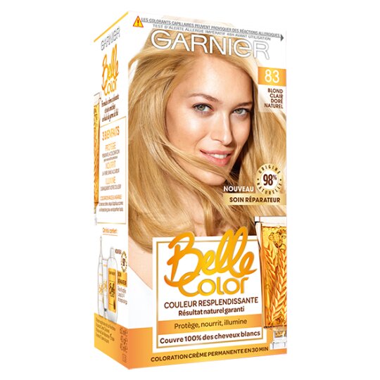Garnier Belle Color Permanent Hair Color Cream With Wheat Germ Oil - Light Golden Blonde Natural 83