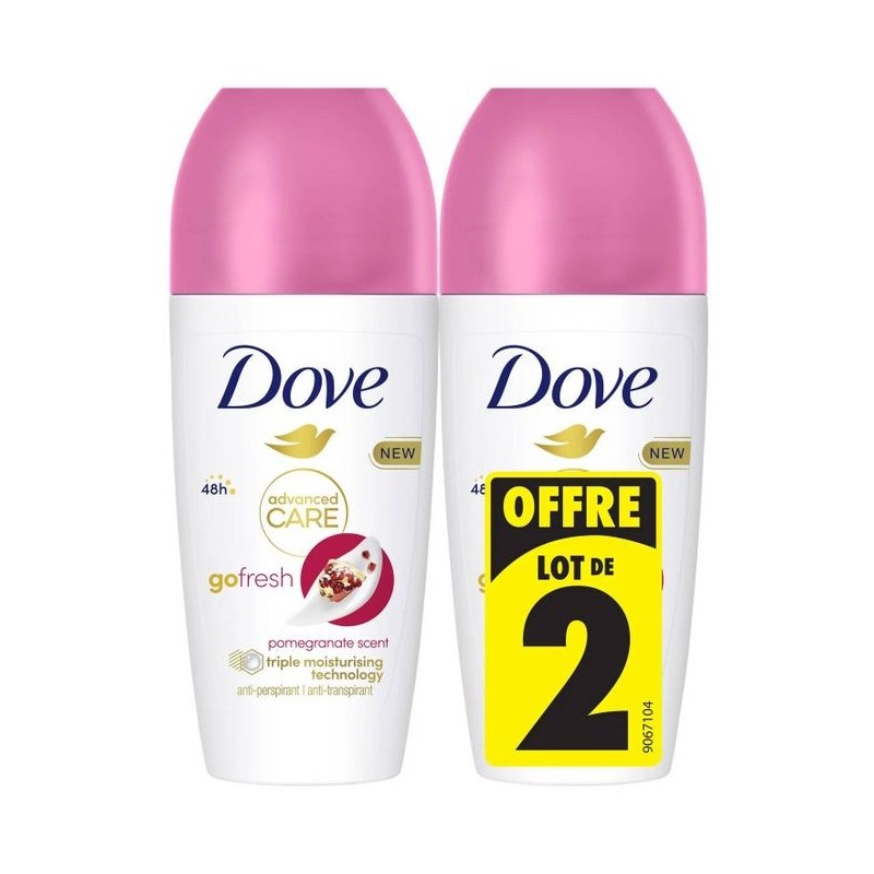 Dove Advanced Care Roll-On Anti-Perspirant Deodorant - Delicate Skin - 2x50ml - Pomegranate