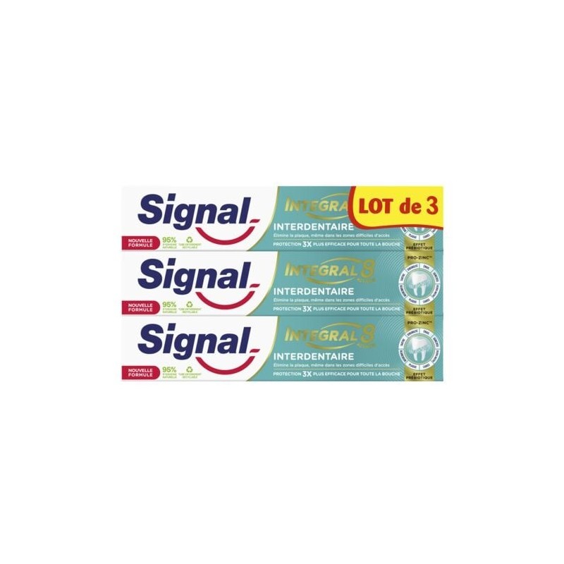 Signal Integral 8 معجون أسنان بين الأسنان تأثير بروبيوتيك - 3x75ml
