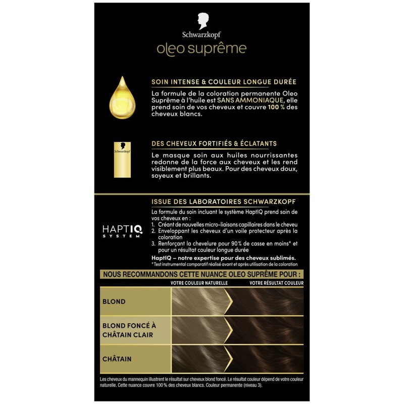 Schwarzkopf Oléo Suprème صبغة شعر دائمة بدون أمونيا - كستنائي غامق 4-86