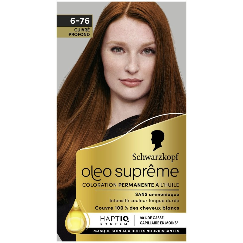 Schwarzkopf Oléo Suprême Coloration Permanente Sans Ammoniaque - Cuivré Profond 6-76