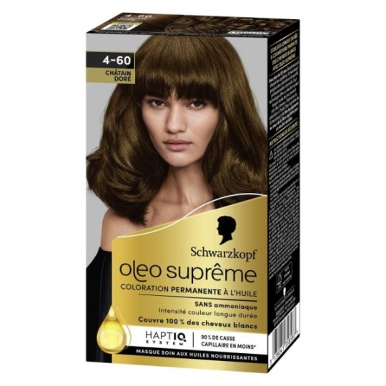 Schwarzkopf Oléo Suprème Coloration Permanente Sans Ammoniaque - Châtain Doré 4-60