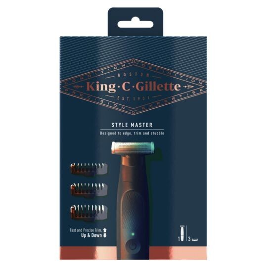 Gillette King C Styler Master Tondeuse à Barbe Sans Fil - 3 Sabots