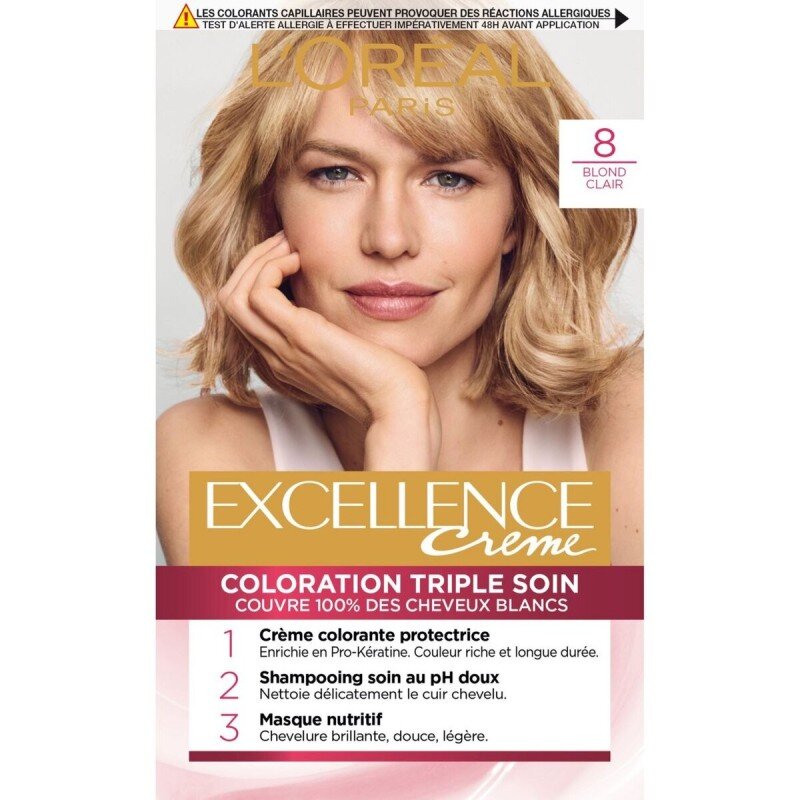 L'Oréal Paris Excellence Crème Coloration Permanente - Cheveux - Blond Clair 8