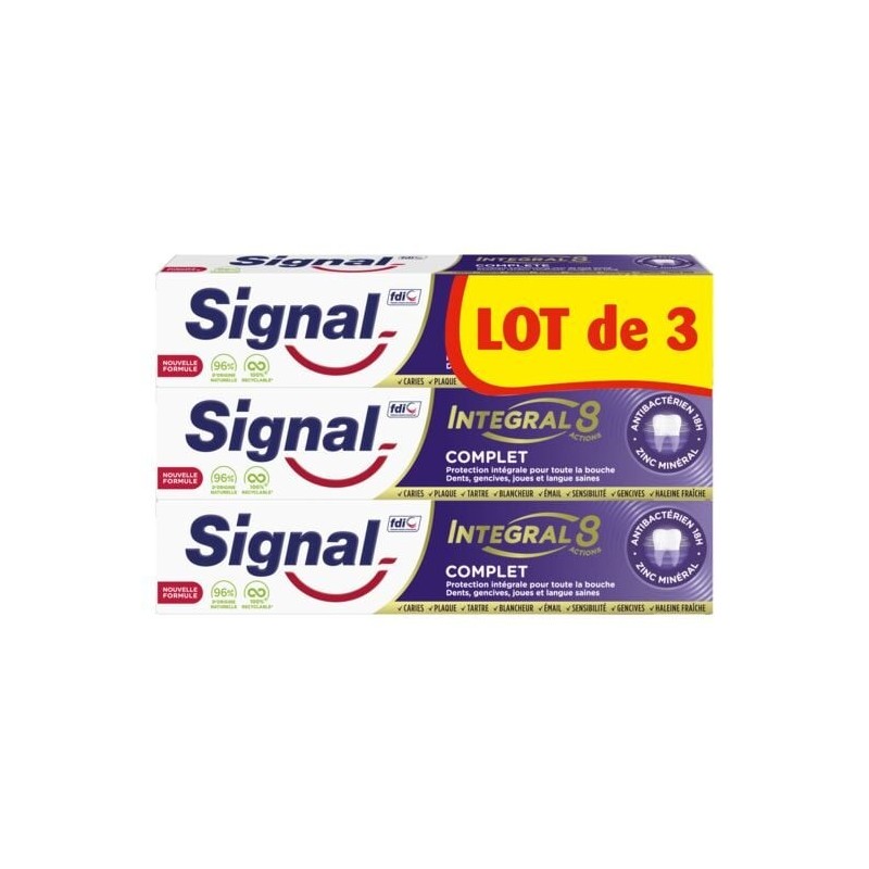 Signal Intégral 8 Dentifrice Complet - Lot de 3 (3x75ml)