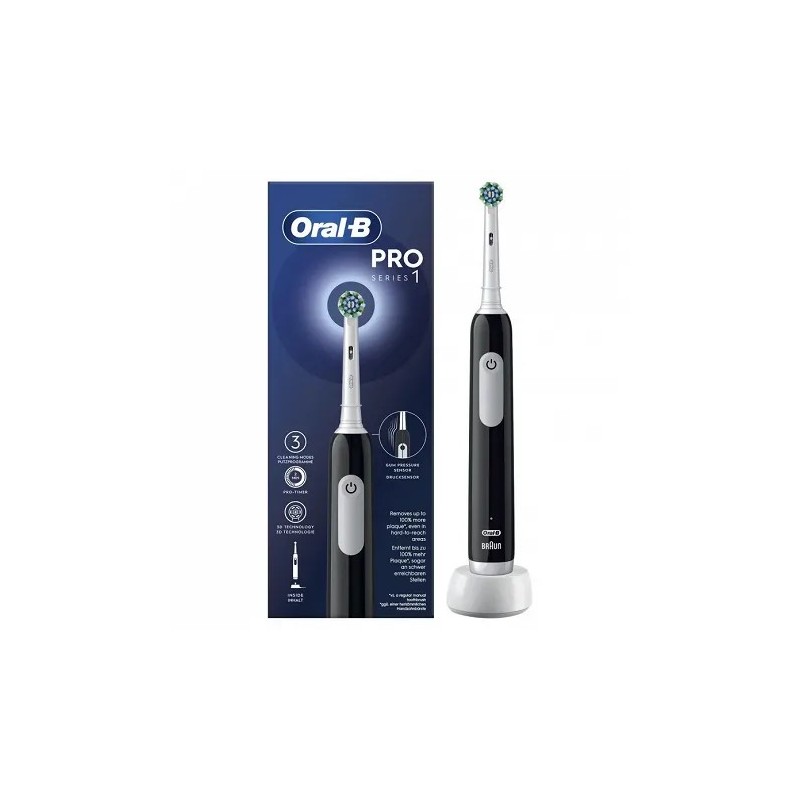Oral-B Pro Series 1 Electric Toothbrush - 1 Cross Action Refill Included - Black