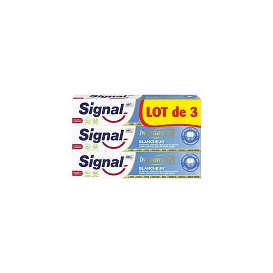 Signal Integral 8 Dentifrice Blancheur Anti-Bactérien - 3x75ml