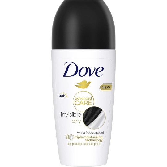 Dove Advanced Care Déodorant Bille Invisible Dry - 50ml - Freesia & Fleur de Violette