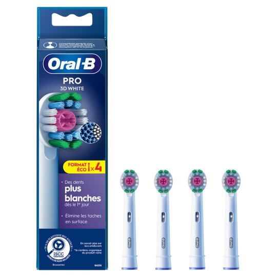 Oral-B 3D White Pro Clean رؤوس فرشاة كهربائية بديلة - X4