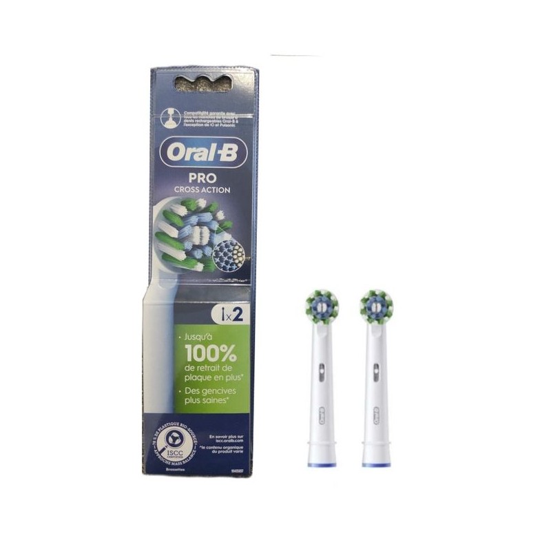 Oral-B Cross Action Pro Brossettes de Recharge pour Brosse à Dents Électrique - 2 Pièces