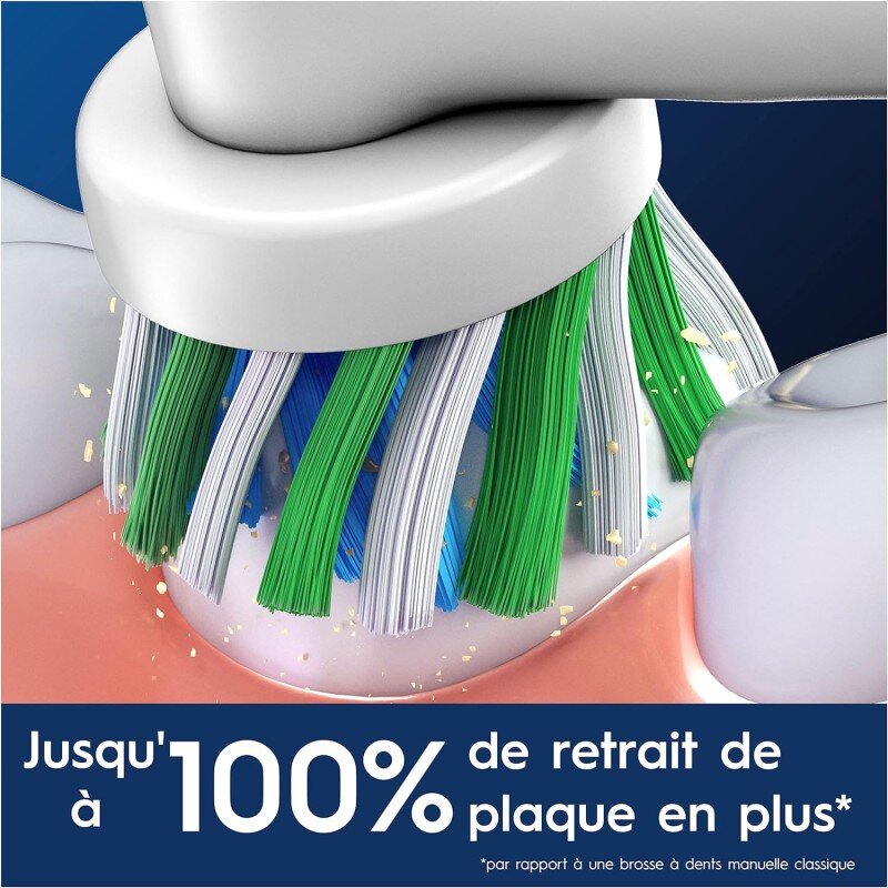 Oral-B Pro Cross Action Brossettes pour Brosse à dents électriques, Pack De 4 Unités, Blanc, 1 stück (4er Pack)