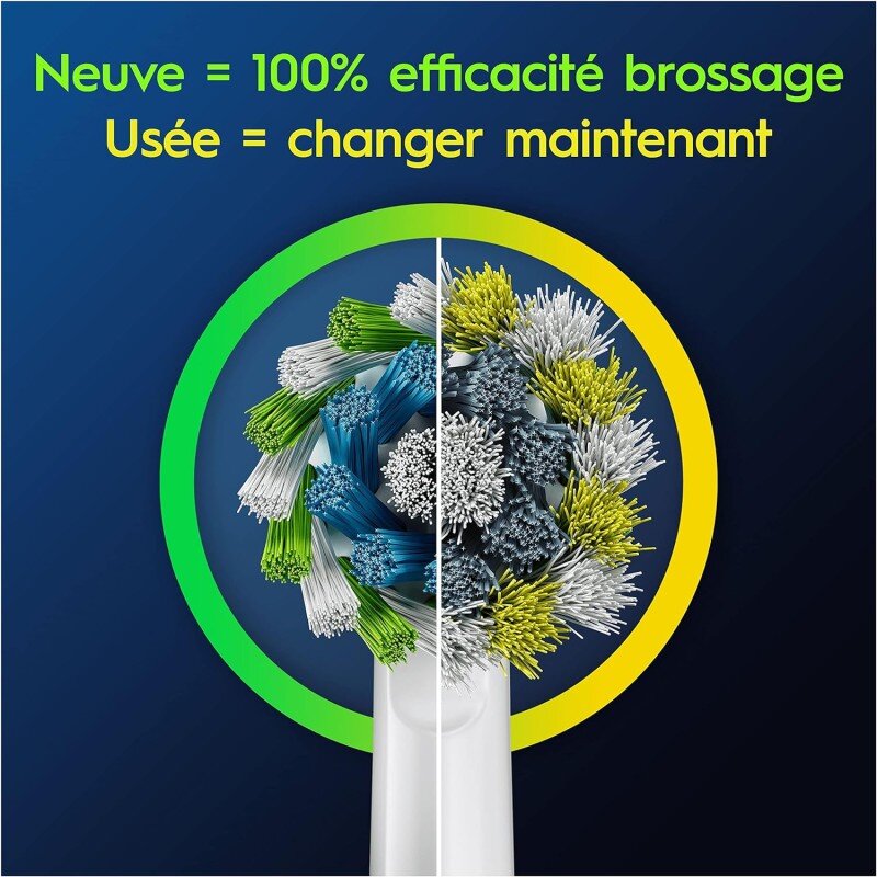 Oral-B Pro Cross Action Brossettes pour Brosse à dents électriques, Pack De 4 Unités, Blanc, 1 stück (4er Pack)