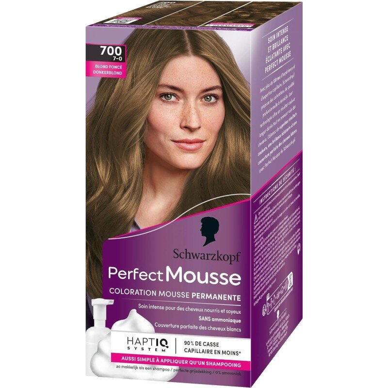 Schwarzkopf - Perfect Mousse - Coloration Cheveux - Mousse Permanente sans Ammoniaque - Masque Soin 96 % d'ingrédients d'Origine