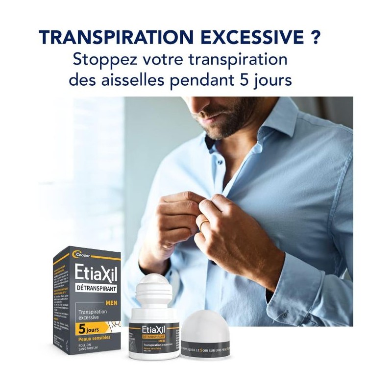 Etiaxil Men Détranspirant Peaux Sensibles  15ml
