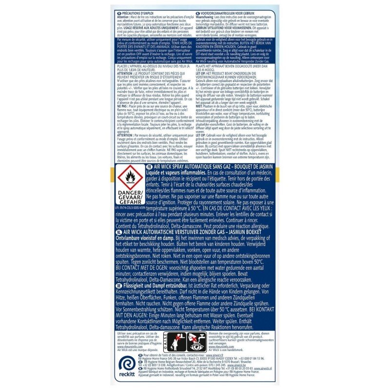 Active fresh - diffuseur spray automatique désodorisant sans gaz fleurs de cerisier le diffuseur et sa recharge de 228 ml