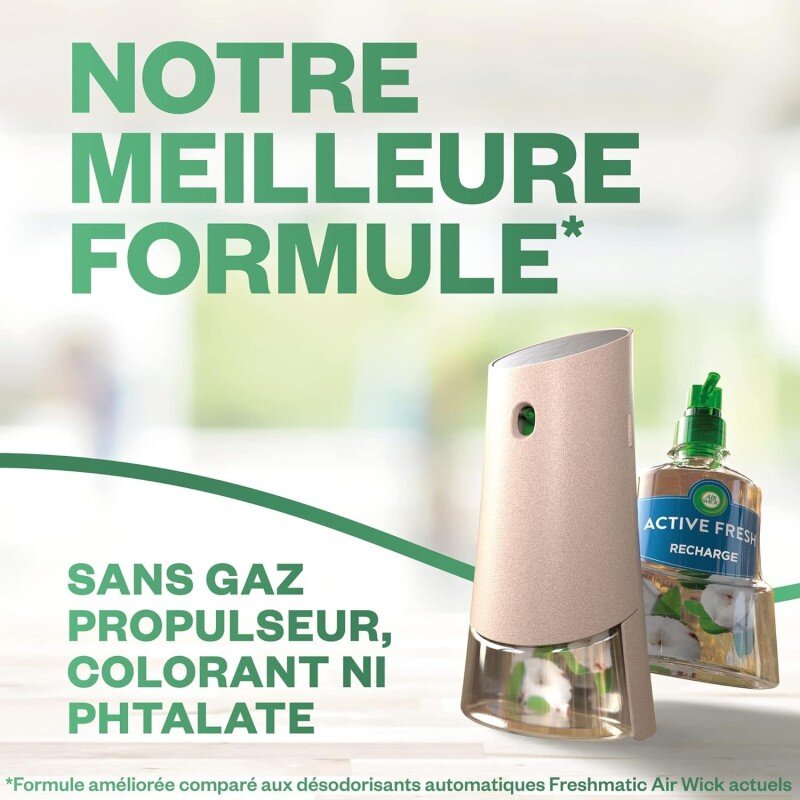 Active fresh - diffuseur spray automatique désodorisant sans gaz fleurs de cerisier le diffuseur et sa recharge de 228 ml