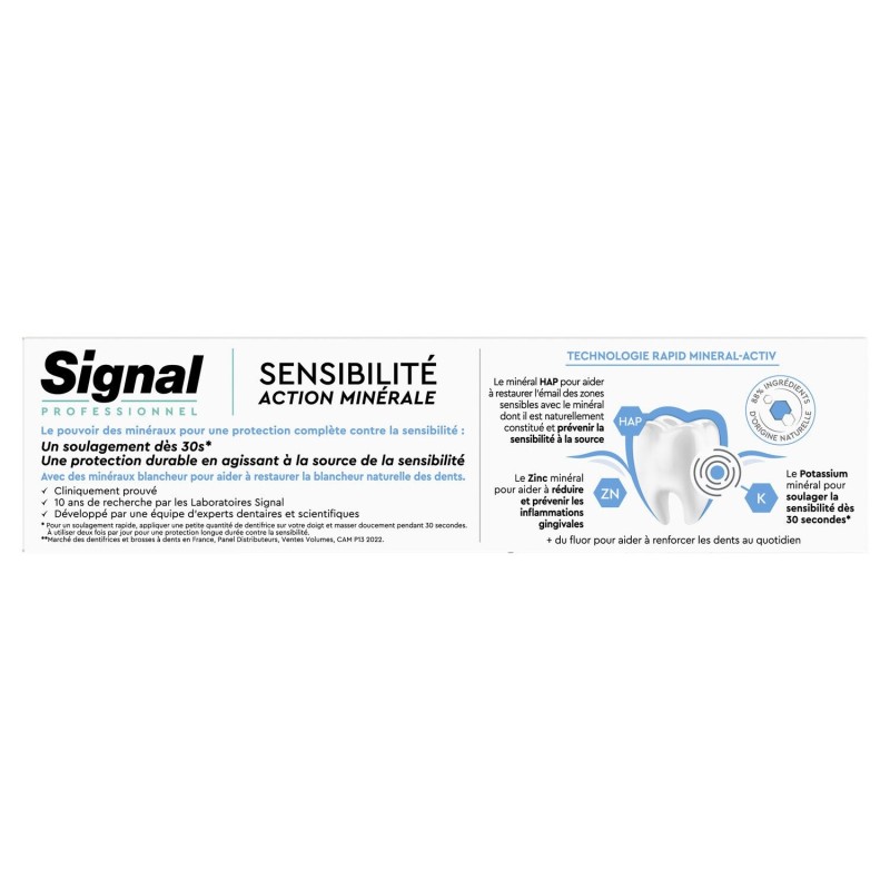 Signal Professionnel Dentifrice Blancheur Sensibilité Action Minérale - 2x75ml