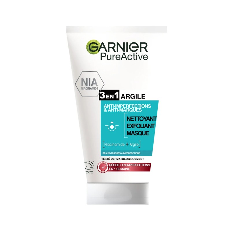 Garnier Pure Active 3in1 Clay Cleanser - Mixed To Oily Skin - 150ml