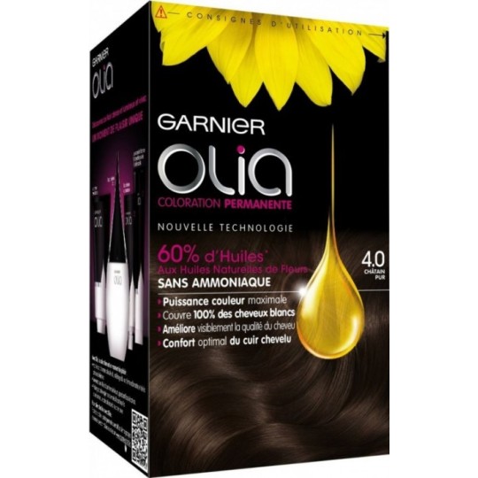 Garnier Olia Ammonia-Free Permanent Hair Dye - Hair - 1x Box - Pure Chestnut 4.0
