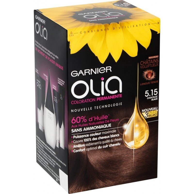 Garnier Olia Permanent Hair Dye Ammonia-Free - Hair - 1x Box - Iced Chocolate 5.15