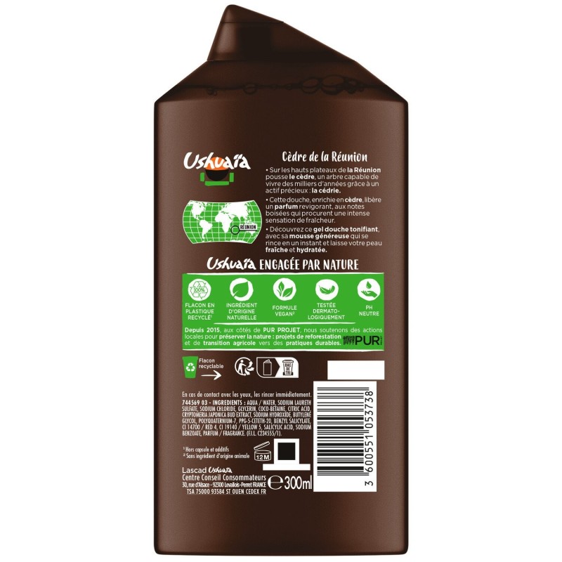 Ushuaia Gel Douche Tonifiant Extrait de Cèdre - 300ml