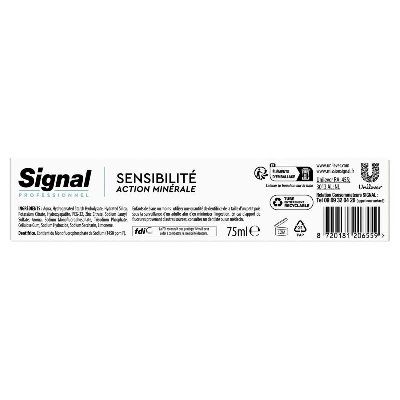 Signal Professionnel Sensibilité Dentifrice - Gencives Sensibles - 75ml