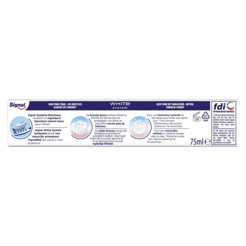 Signal Système Blancheur Dentifrice Original - 75ml
