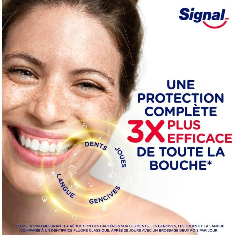 Signal Integral 8 Dentifrice - Haleine Fraîche - Effet Prébiotique - Protection Complète - 75ml