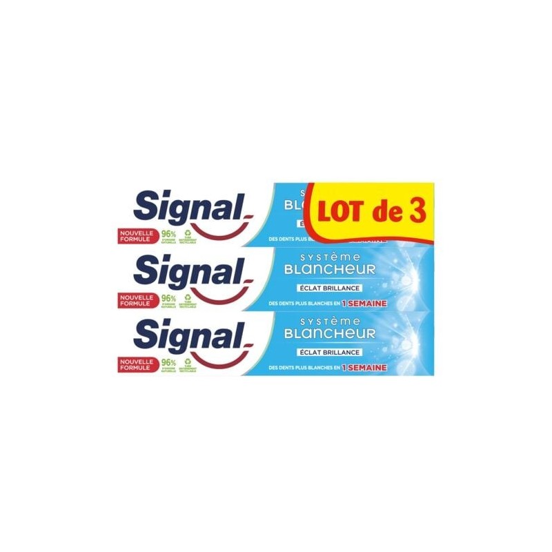 Signal Système Blancheur Dentifrice Éclat Brillance - 3x75ml