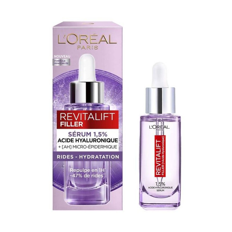 L'Oréal Paris Revitalift Filler Sérum Anti-Rides à l'Acide Hyaluronique Pur - Peau Mature - 30ml