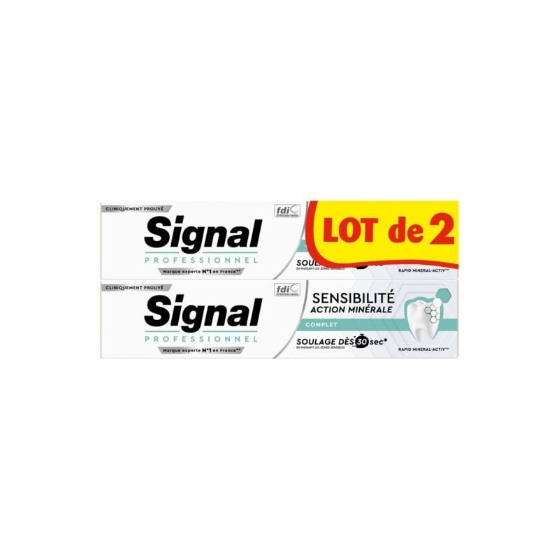 Signal Professionnel Sensibilité Action Minérale Complet Toothpaste - Sensitive Teeth - 2x75ml