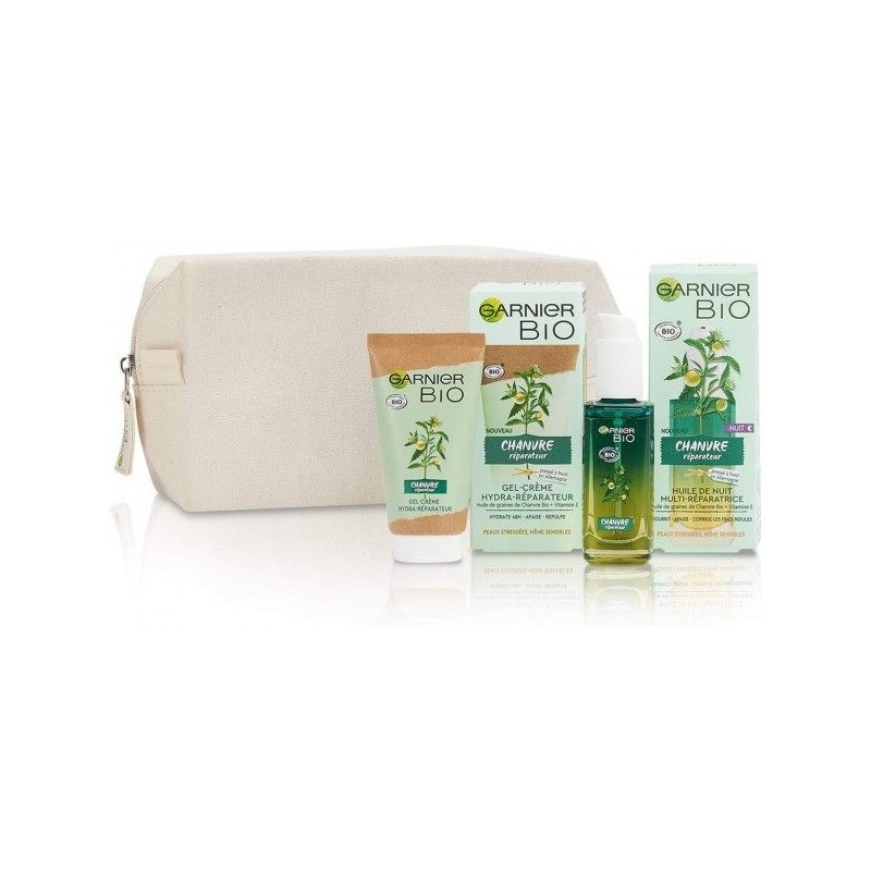 Garnier Bio Routine Visage au Chanvre Réparateur - Peau Stressée - Coffret 50ml + 30ml