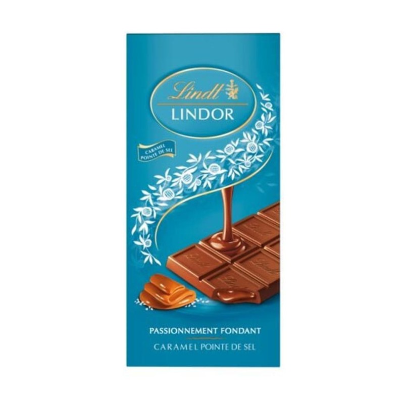Lindt Lindor Tablette de Chocolat au Lait Caramel et Sel - 150g