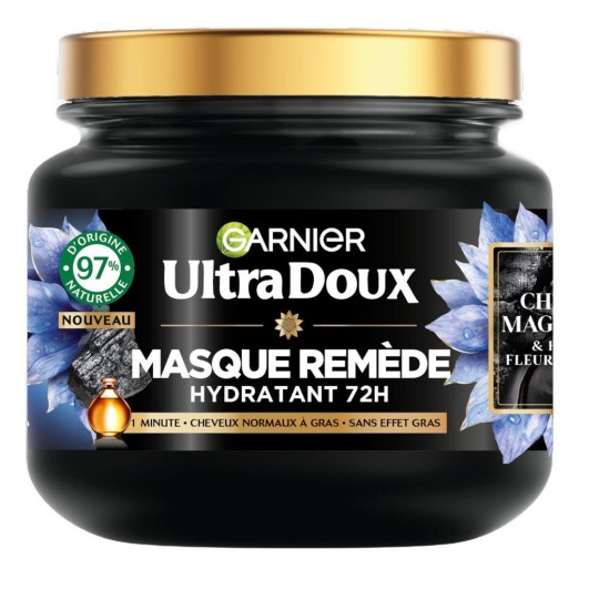 Garnier Ultra Doux Balancing Treatment Mask With Magnetic Charcoal & Nigella Flower Oil - Normal To Oily Hair - 340ml