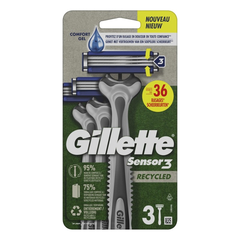 Gillette Sensor 3 Confort Rasoir Jetable - Lot de 3