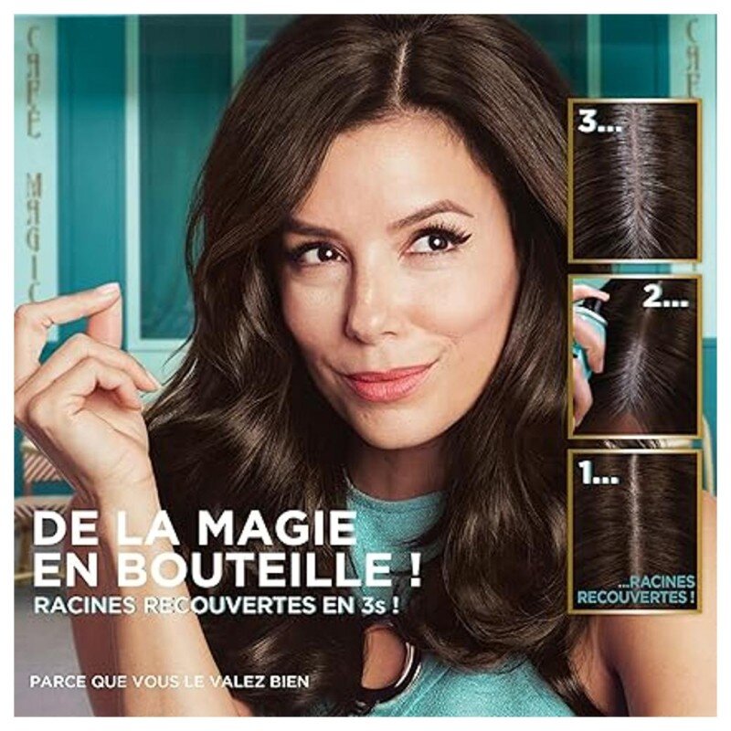 L'Oréal Paris Magic Retouch Spray Coloration Temporaire Cheveux - Retouche Racines - Châtain Glacé - 75ml