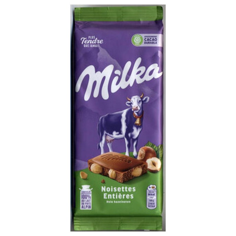 Milka Chocolat au Lait du Pays Alpin - Noisettes Entières - 100g