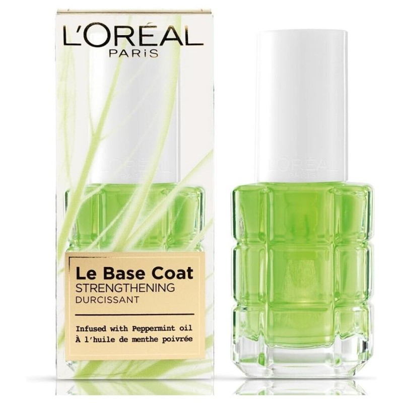 L'Oréal Paris Base Coat مقوي - 13.5مل عناية بالأظافر بزيت النعناع الفلفلي