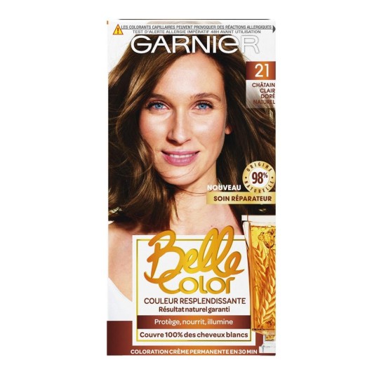 Garnier Belle Color Coloration Permanente Cheveux - Châtain Clair Doré Naturel 21