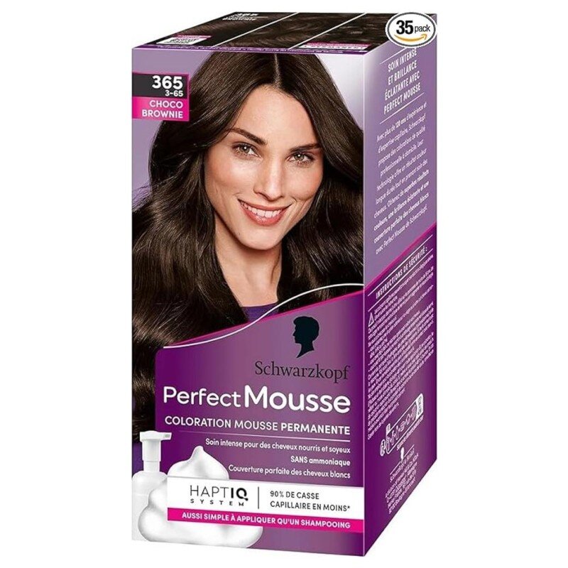 Schwarzkopf Perfect Mousse Coloration Permanente Cheveux - Choco Brownie 365 - Sans Ammoniaque