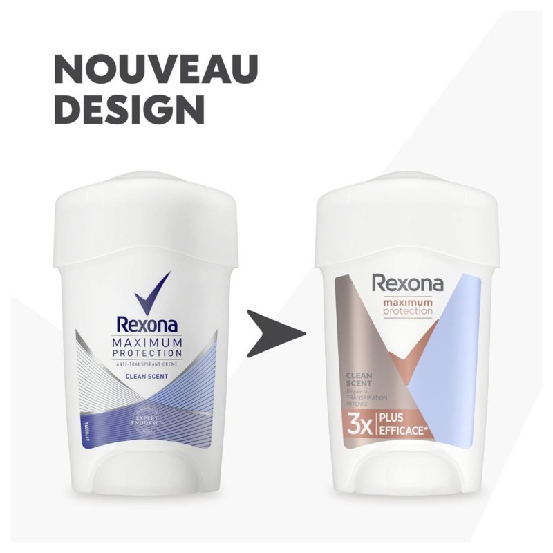 Rexona Maximum Protection Déodorant Roll-On Femme - Anti-Transpirant 96h - Clean Scent - 45ml